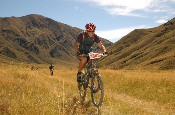 A rider near Aid Station 3 in the Motatapu Valley. 